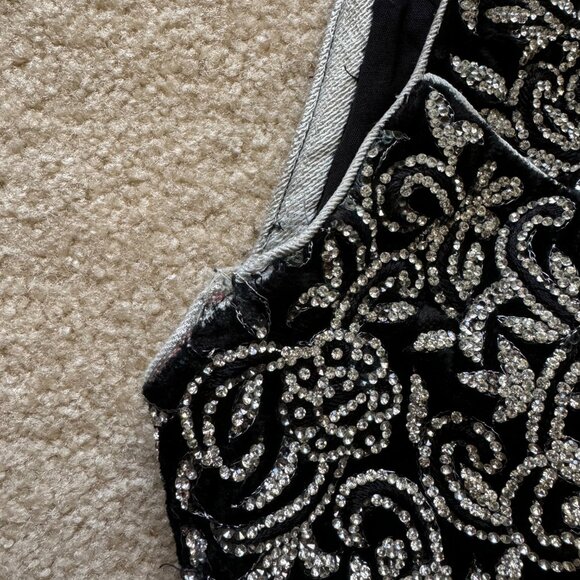 [LIKE NEW] Indian Pakistani Anarkali Gown Salwar Ethnic Suit Black Silver Small - Picture 4 of 12